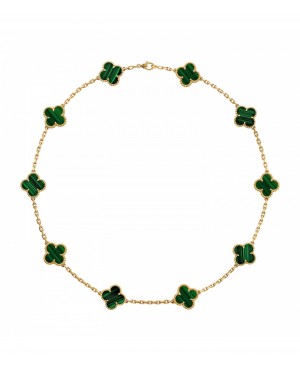 Colier Van Cleef & Arpels Alhambra 10 Motifs Gold Green