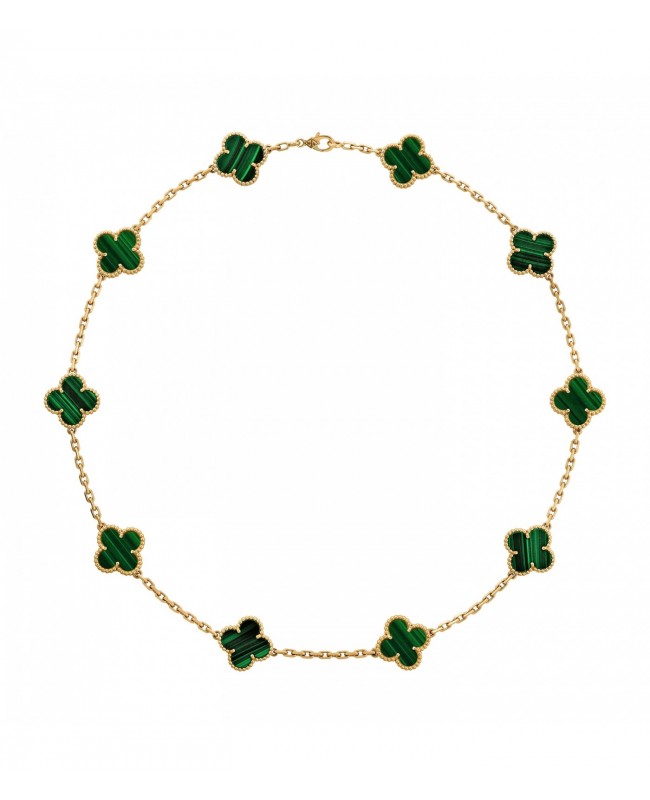 Colier Van Cleef & Arpels Alhambra 10 Motifs Gold Green