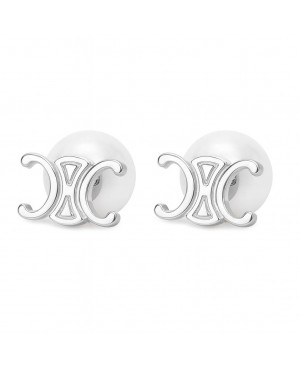 Cercei Celine Logo Pearl