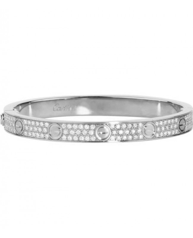 Cartier Love Bracelet - Diamonds Silver
